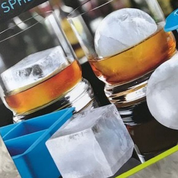 NWOT Sharper Image 2 PC XL Slow Melting Cube & Sphere Ice Molds Combo Pack - Picture 2 of 12
